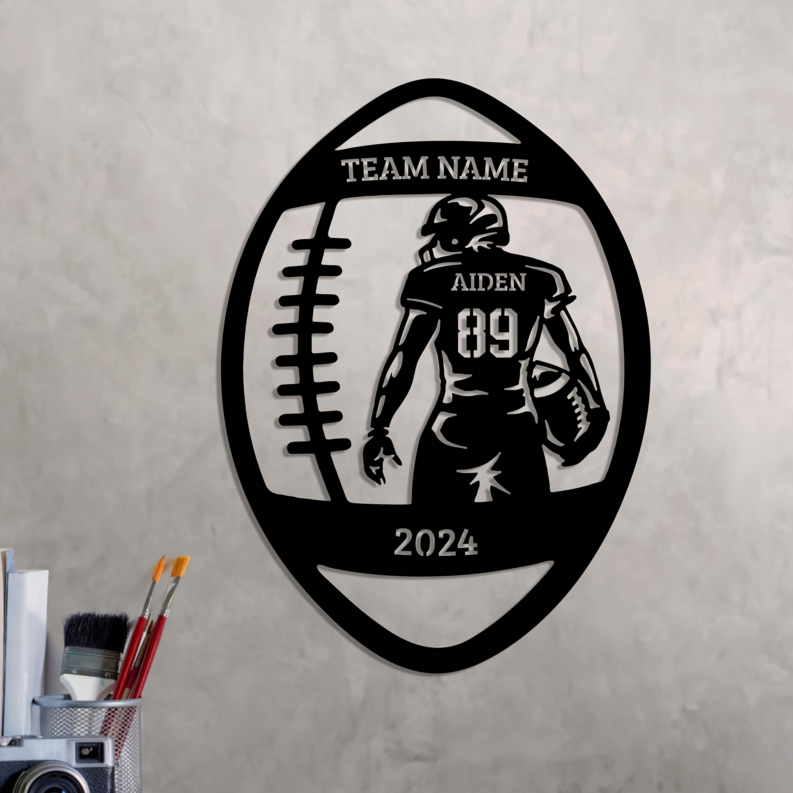 Personalized Engraved Gift - Personalized American Football Player Metal Plaque