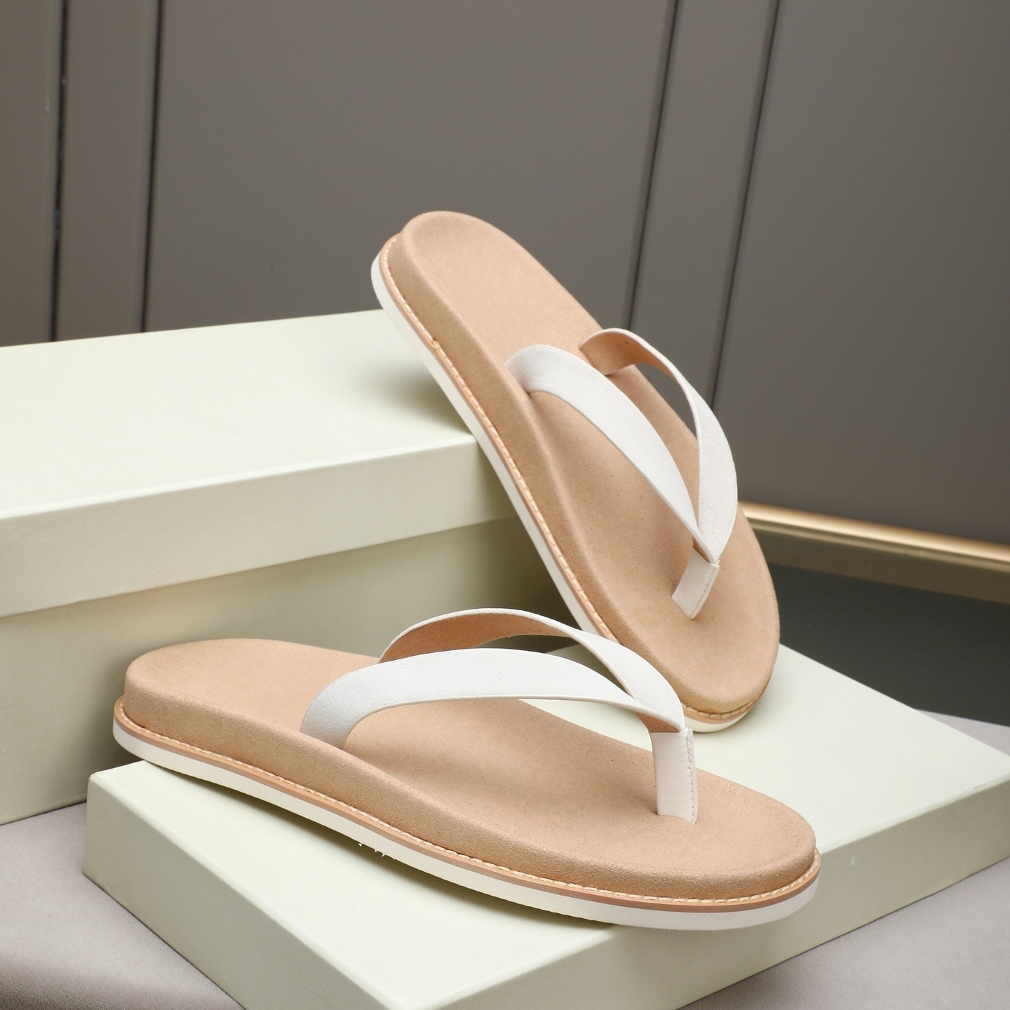Luxury Lifestyle Store - Luxury Brand Genuine Leather Slippers, Outdoor
