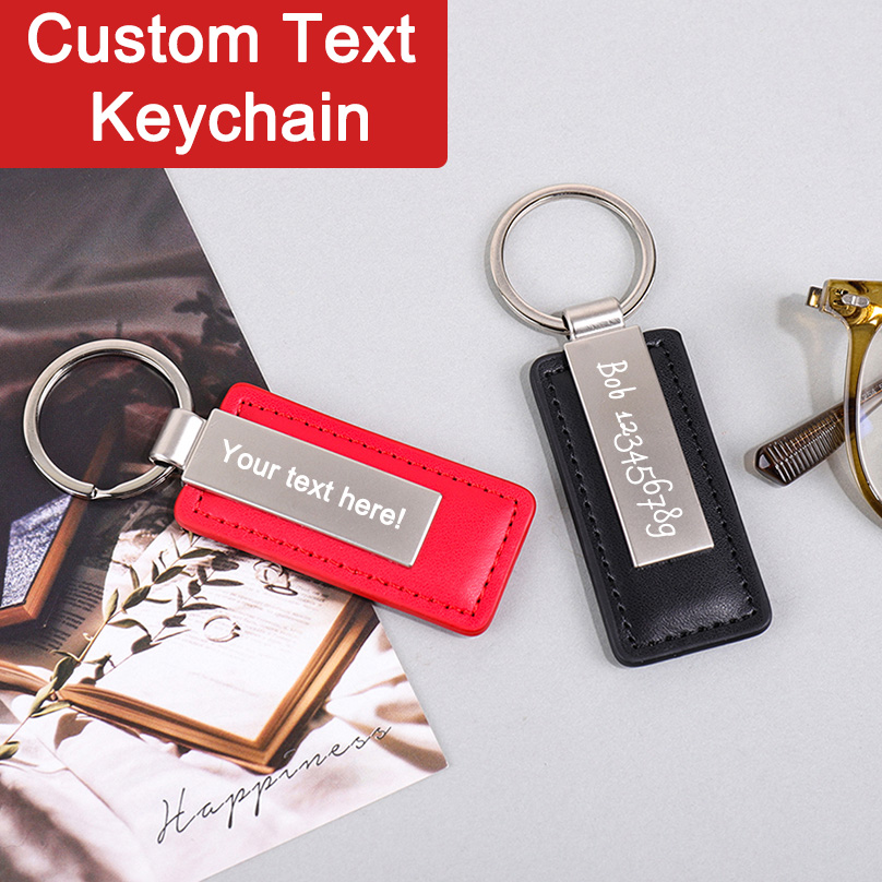 PU Leather Custom Name Keychai - Personalized Engraved Gift recension och pris