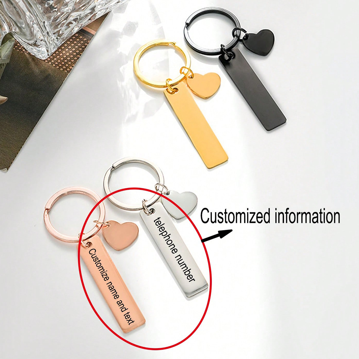 Custom Text Keychain Personali - Personalized Engraved Gift recension och pris