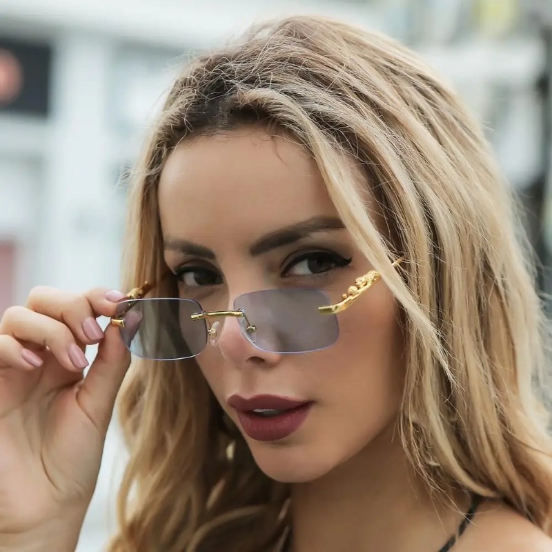 Rimless Small Square Sunglasse - Luxury Lifestyle Store recension och pris