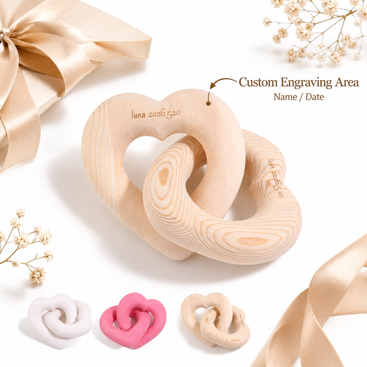 Double-ring heart-shaped custo - Personalized Engraved Gift recension och pris
