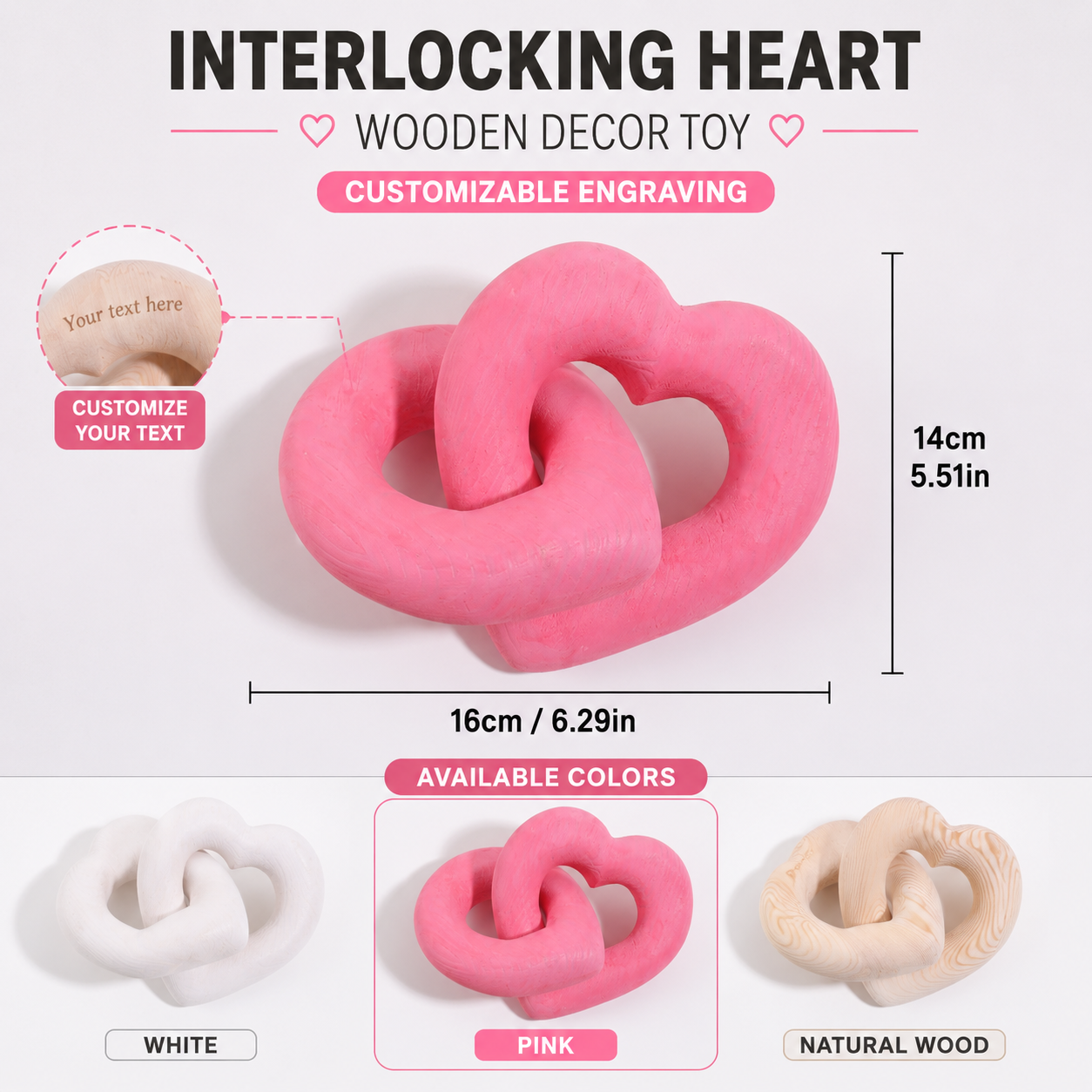 Double-ring heart-shaped custo - Personalized Engraved Gift recension och pris