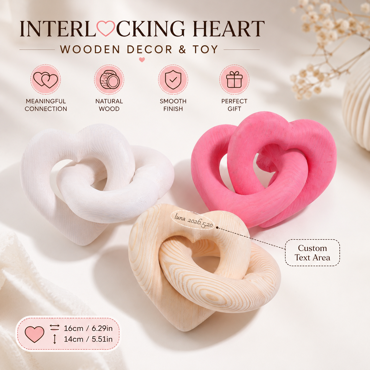 Double-ring heart-shaped custo - Personalized Engraved Gift recension och pris